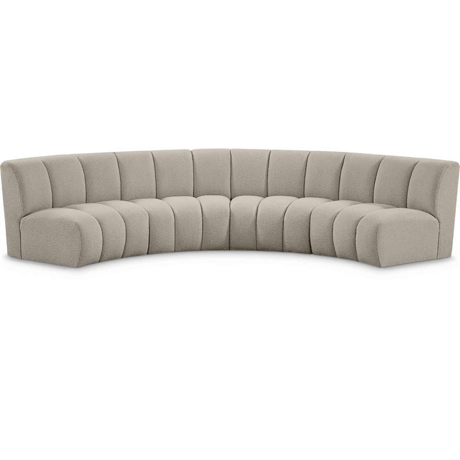 Maklaine Contemporary Brown Boucle Fabric 4Pc. Modular Sectional ... intended for Living Room Transformation How the Maklaine Sectional Enhances Space