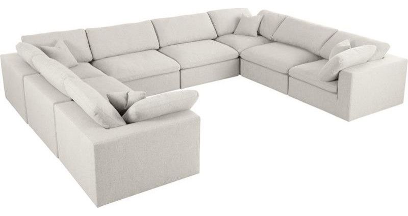 Maklaine Contemporary Cream Durable Linen Fabric Modular Sectional Sofa ... for Living Room Transformation How the Maklaine Sectional Enhances Space