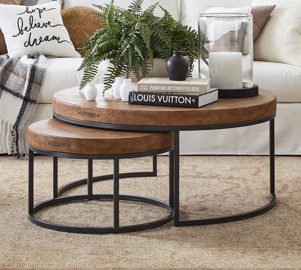 Malcolm Round Nesting Coffee Tables | Pottery Barn for Maximizing Space Exploring the Advantages of Drift Nesting Coffee Tables