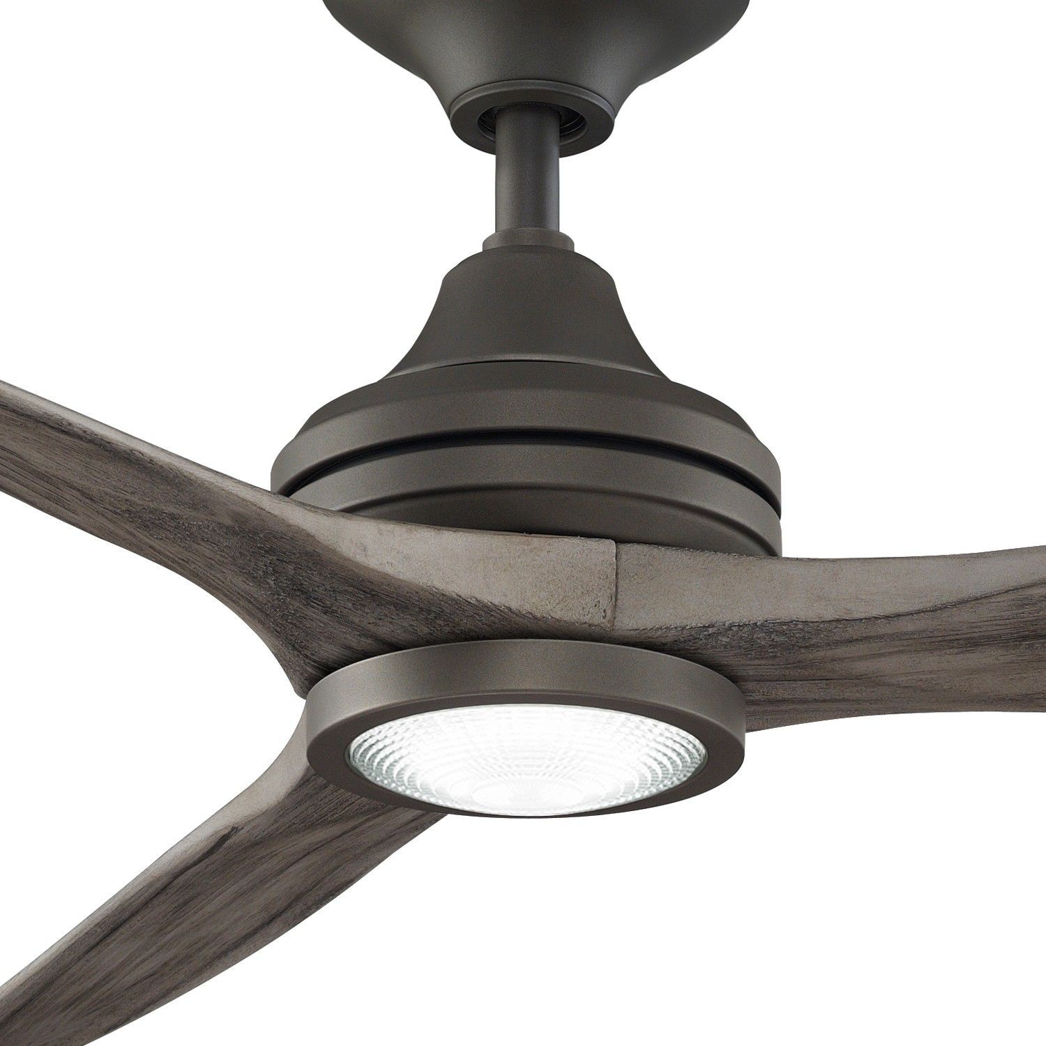 Matte Greige Finish / Weathered Wood Blades / Light Kit Detail | Wood ... within The Practical Advantages of a 3-Blade Design in Ceiling Fans