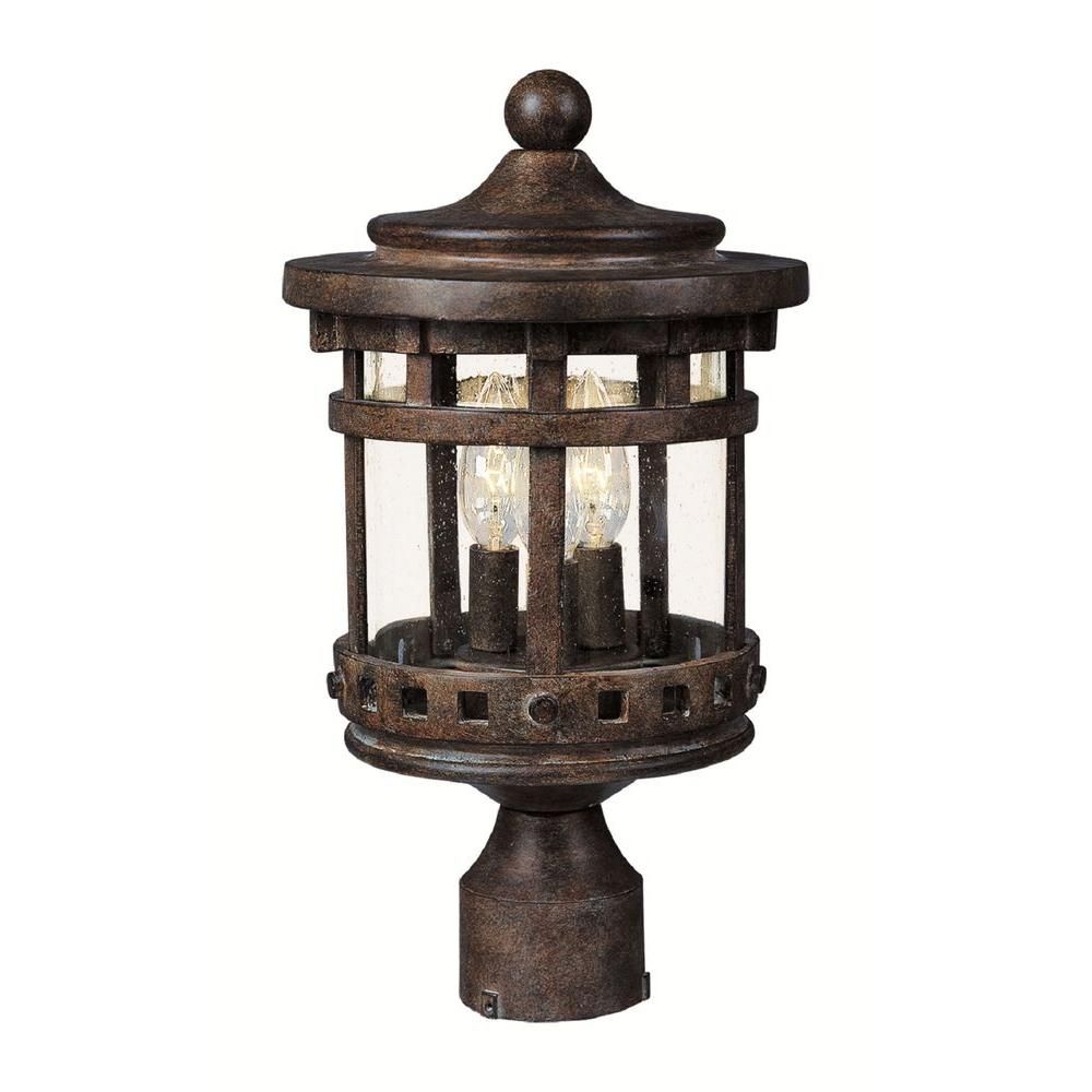 Maxim Lighting Santa Barbara Dc 3-Light Sienna Outdoor Pole/Post Mount ... inside Installing Your Santa Barbara Cast Lantern Tips and Tricks for Success