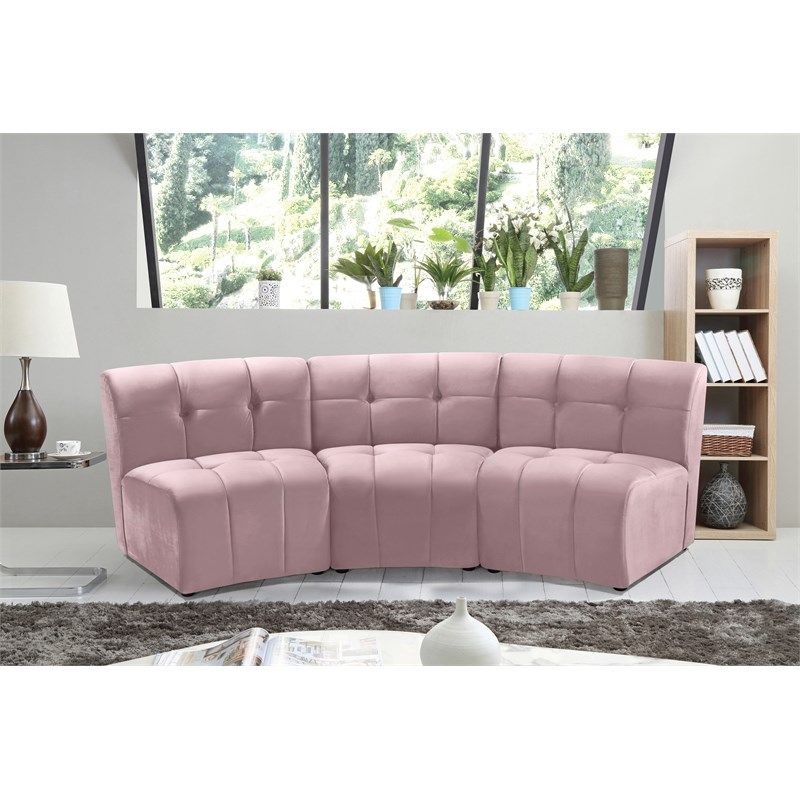Meridian Furniture Limitless Pink Velvet Modular Sofa | Homesquare throughout Comfort and Style A Deep Dive into the Trielle Sectional's Features