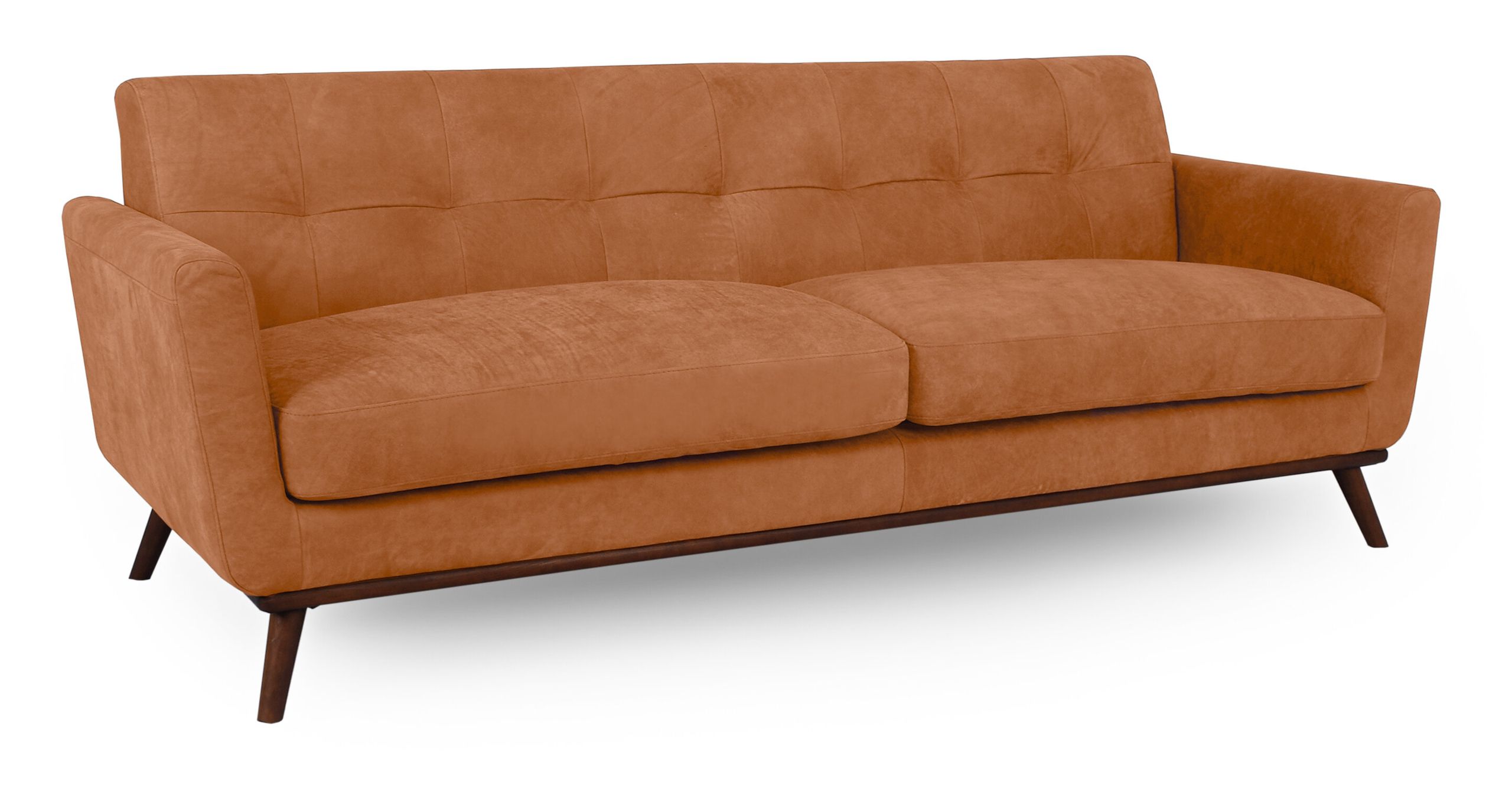 Mid Century Modern Leather Sofa - Ideas On Foter within 100.5"W Mid-Century Style Genuine Leather Sectional Sofas, Camel