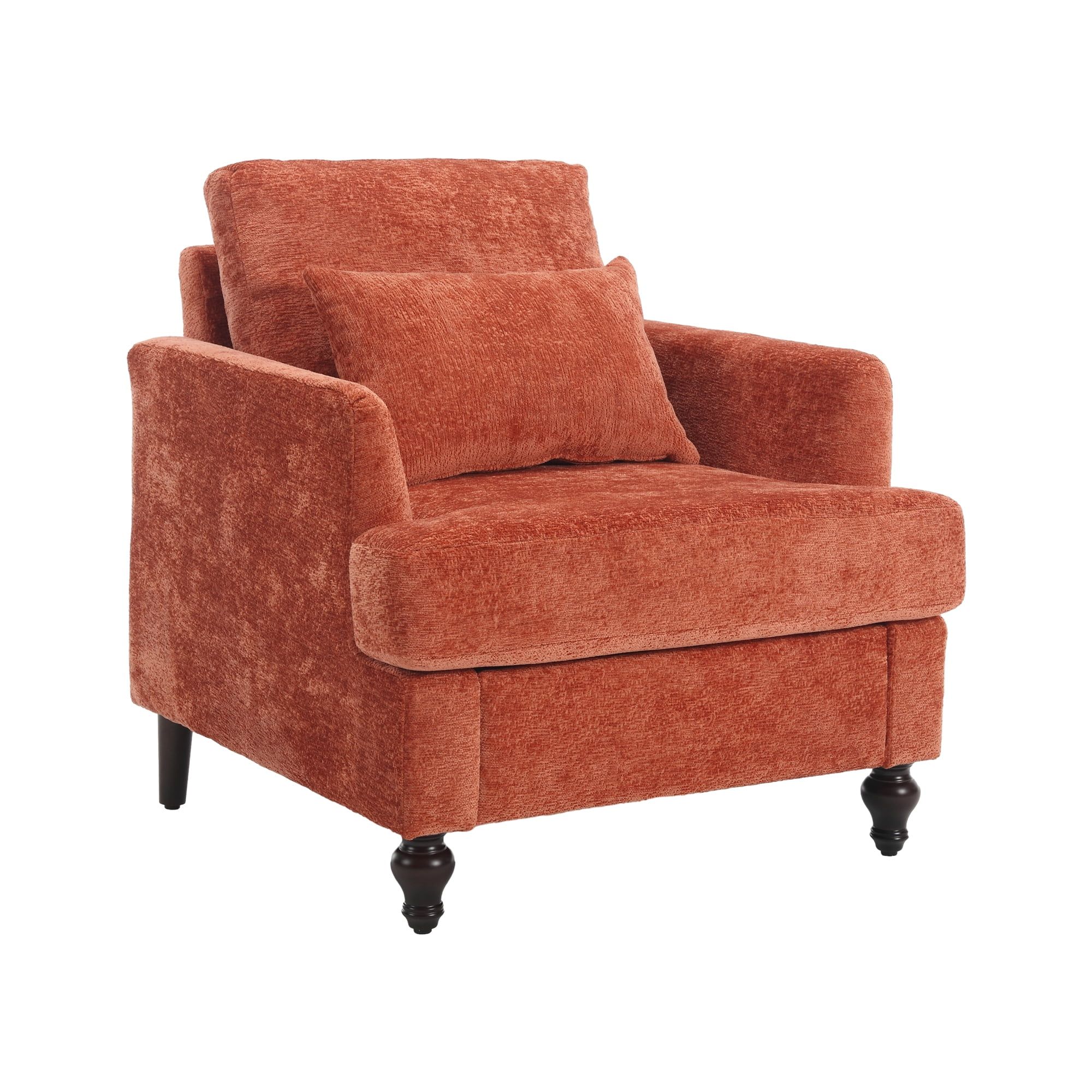 Modern Accent Chair, Wood Frame Upholstered Chenille Arm Chair, Comfy ... with regard to Caring for Your Castillon Modern Chenille Armchair Maintaining its Beauty