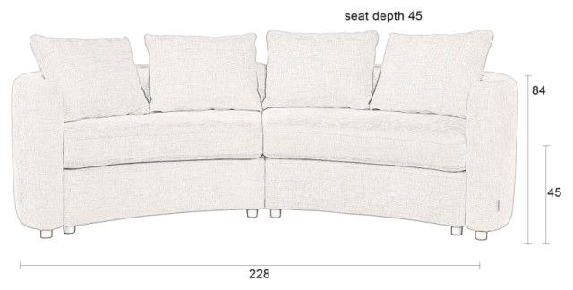 Modern Curved Sofa, Dutchbone Fernon - Transitional - Sofas - By Oroa ... intended for Curved Modern Sofa, Dutchbone Boho, Beige
