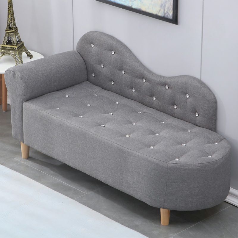Modern Solid Wood Chaise Lounge, One Arm, No Storage, 20In W X 30In H ... throughout Choosing the Perfect Gray Fabric for Your Left-Arm Chaise A Guide to Textures and Tones