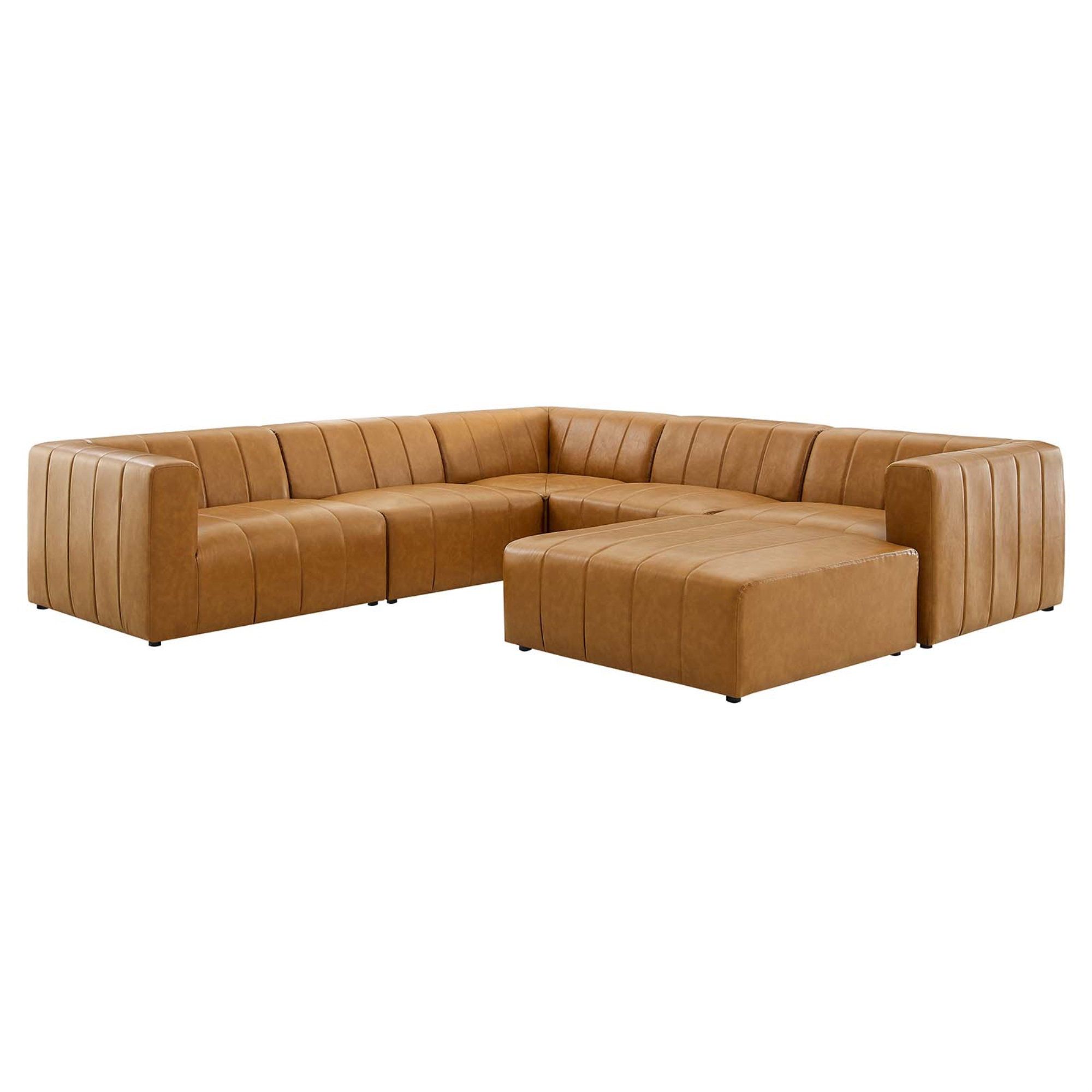 Modway Bartlett Vegan Leather 6-Piece Sectional Sofa By Modway | Wayfair in Understanding the Bartlett Vegan Leather Sectional Sofa Construction and Materials