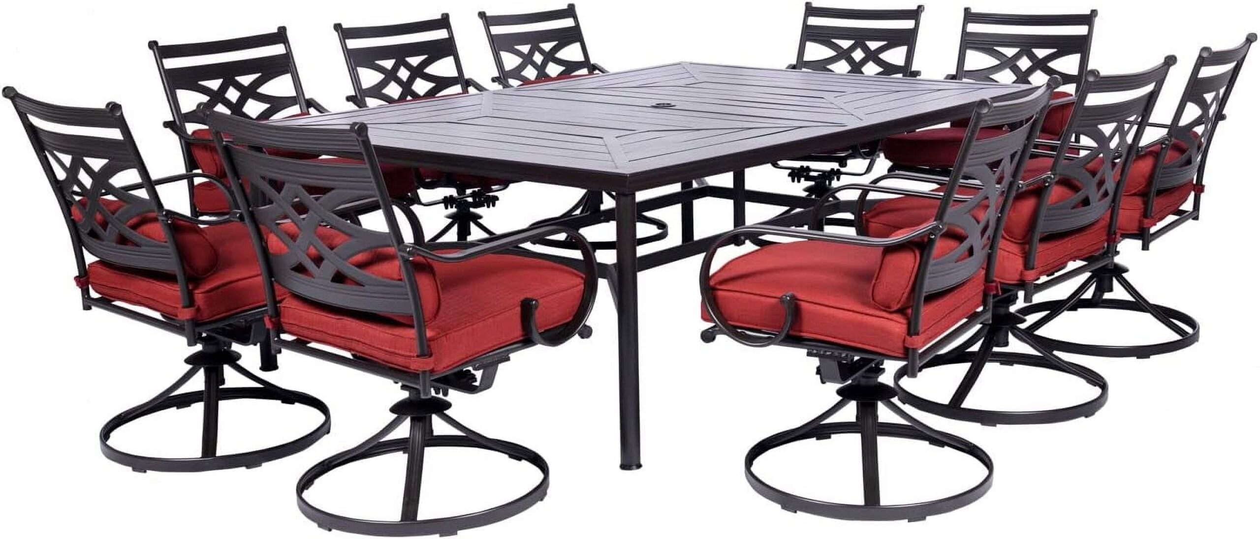 Montclair 11-Piece All-Weather Outdoor Patio Dining Set 10 Swivel ... inside Montclair Outdoor Rectangular Cocktail Table