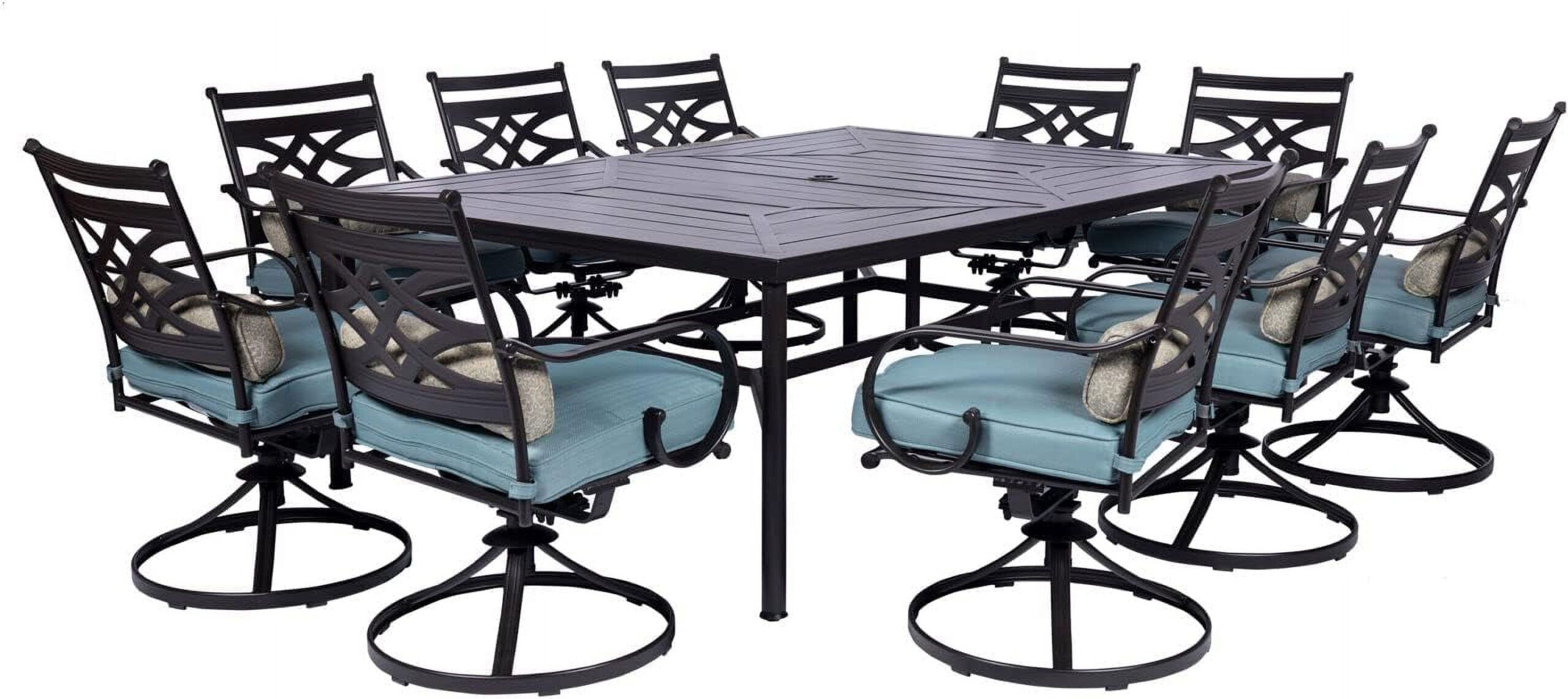Montclair 11-Piece All-Weather Outdoor Patio Dining Set 10 Swivel ... intended for Styling Tips for Integrating a Montclair Outdoor Rectangular Cocktail Table into Your Space