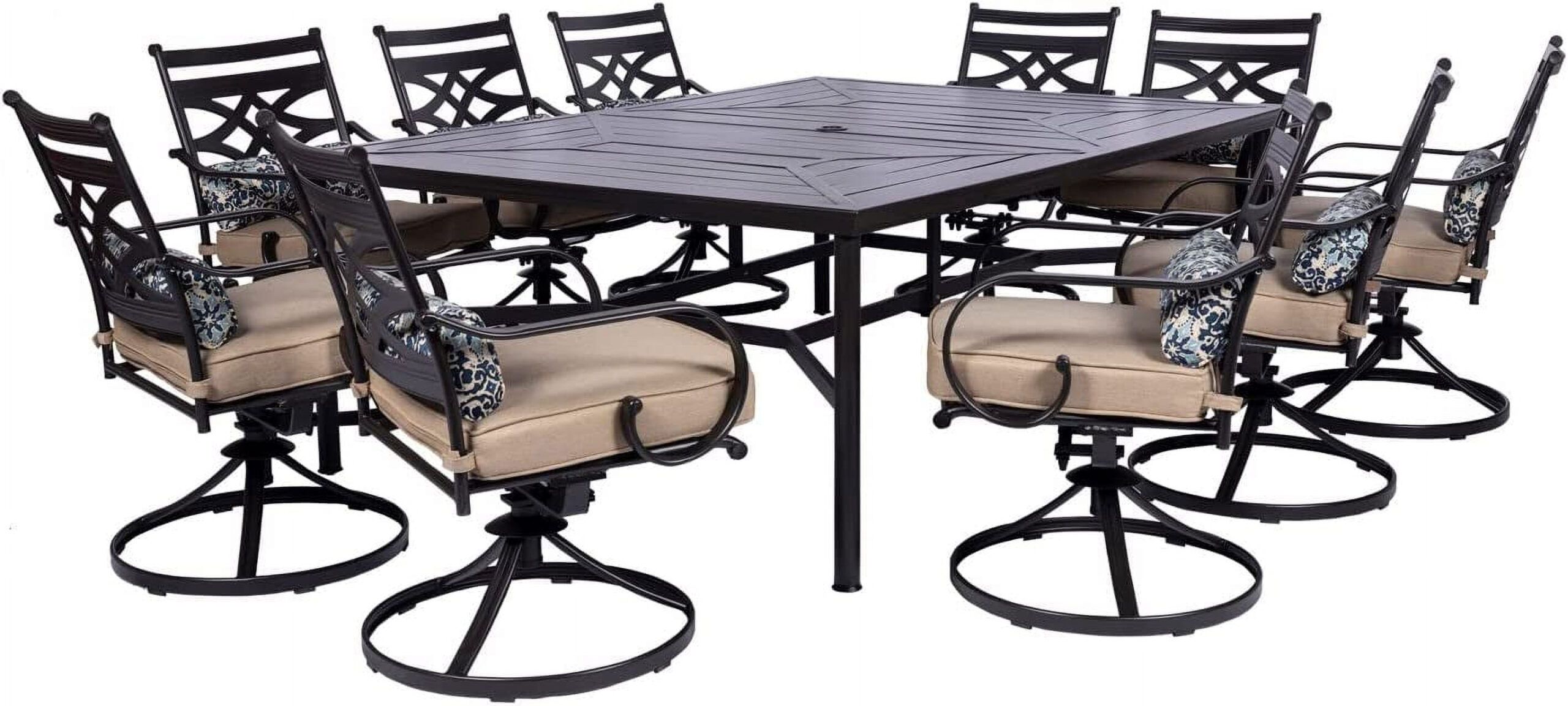 Montclair 11-Piece All-Weather Outdoor Patio Dining Set 10 Swivel ... with Montclair Outdoor Rectangular Cocktail Table