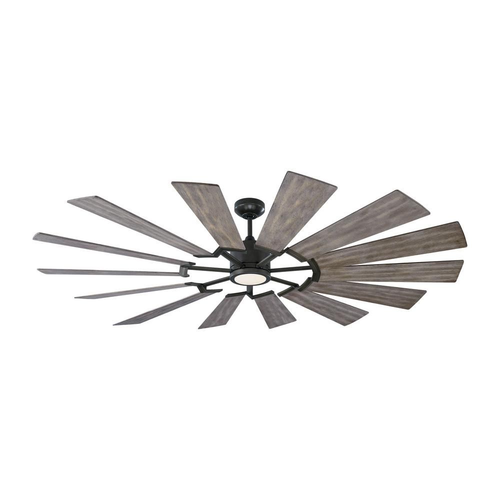 Monte Carlo Prairie 72 In. Integrated Led Indoor/Outdoor Aged Pewter ... pertaining to 72 In. Large Integrated Led Indoor Brass Ceiling Fan With Light And Remote
