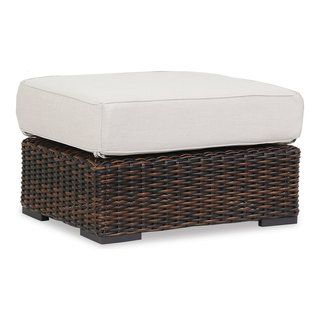 Montecito Ottoman With Cushions, Canvas Flax With Self Welt - Tropical ... in Choosing the Right Bristol Ottoman Fabric Understanding Canvas Flax and Self Welt