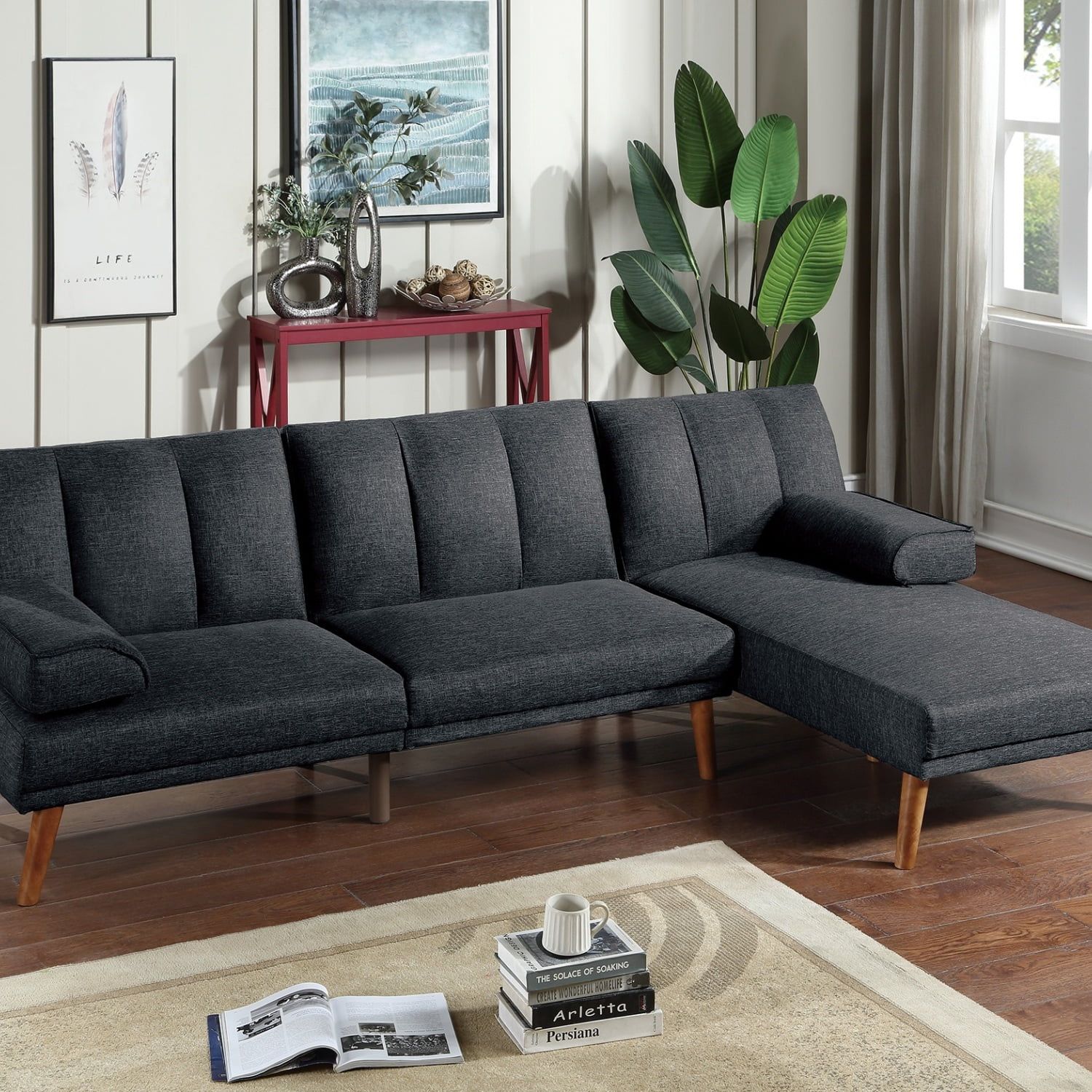 Navy Color Polyfiber 2Pc Sectional Sofa Set Living Room Furniture Solid ... throughout Benzara Bm171482 Winsome Polyfiber, Plywood/Solid Pine 4 Pcs Sectional, Navy