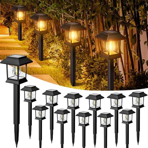 Nipify Solar Lights Outdoor Garden, 12 Pack Solar Stake Lights Garden ... regarding Maximizing Efficiency Tips for Solar Path Light Performance