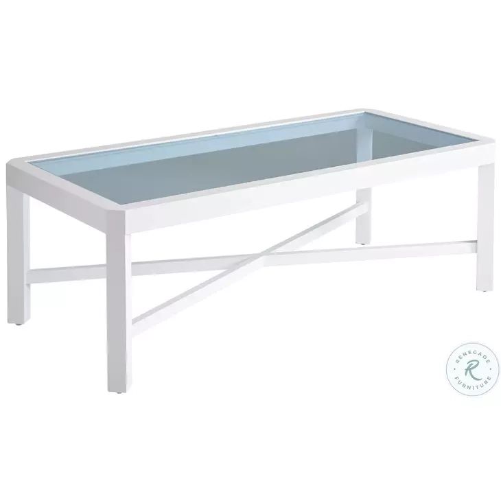 Ocean Breeze Promenade White Outdoor Rectangular Cocktail Table From ... within Promenade Rectangular Cocktail Table