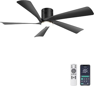 Ohniyou Ceiling Fan With Lights - 60" Industrial Ceiling Fan Remote & App Control, Dimmable, Dc ... within Maximizing Energy Efficiency with Your 52 Inch Black Crystal Smart Ceiling Fan