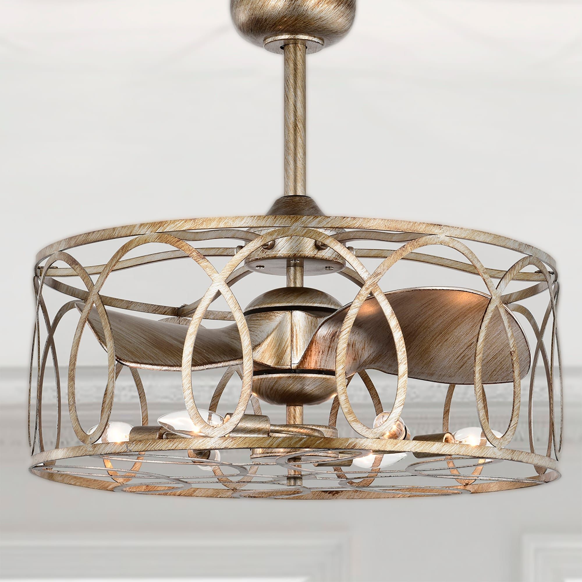 Onyx Antique Gold Finish Modern-Contemporary Crystal Ceiling Fandelier ... inside 25-Inch Antique Silver Crystal Fandelier Ceiling Fan With Remote And Light Kit