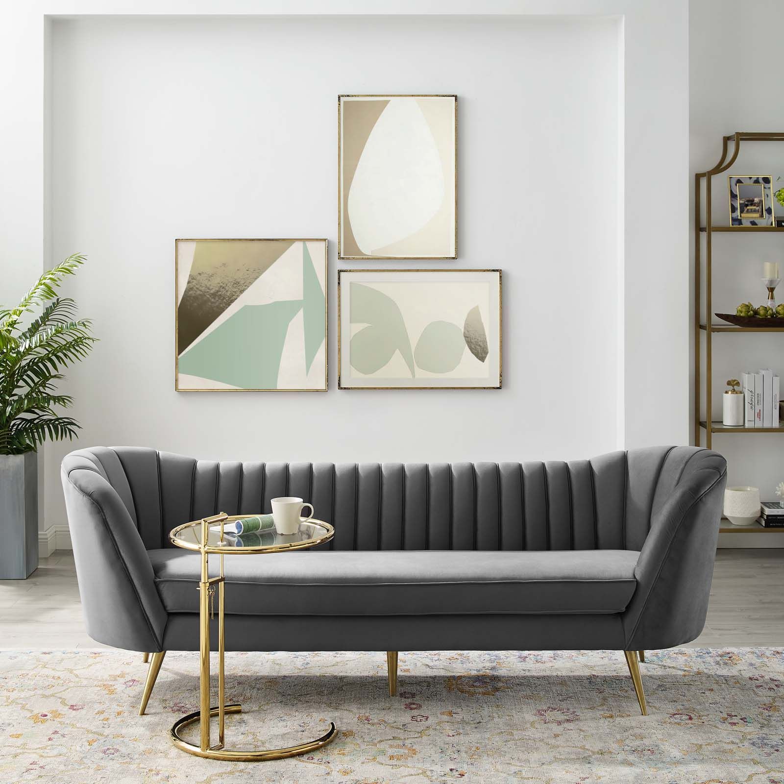 Opportunity Vertical Channel Tufted Curved Performance Velvet Sofa ... with Light Gray Sofas in Home Design: Exploring Versatility and Styling Options