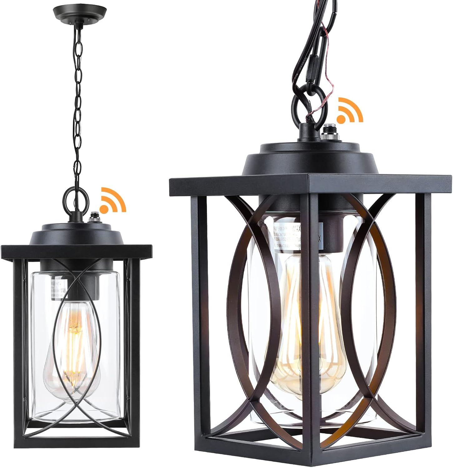 Outdoor Pendant Light For Porch With Dusk To Dawn Sensor, Outdoor ... regarding Pearson 7&quot; Pendant Outdoor, Noir