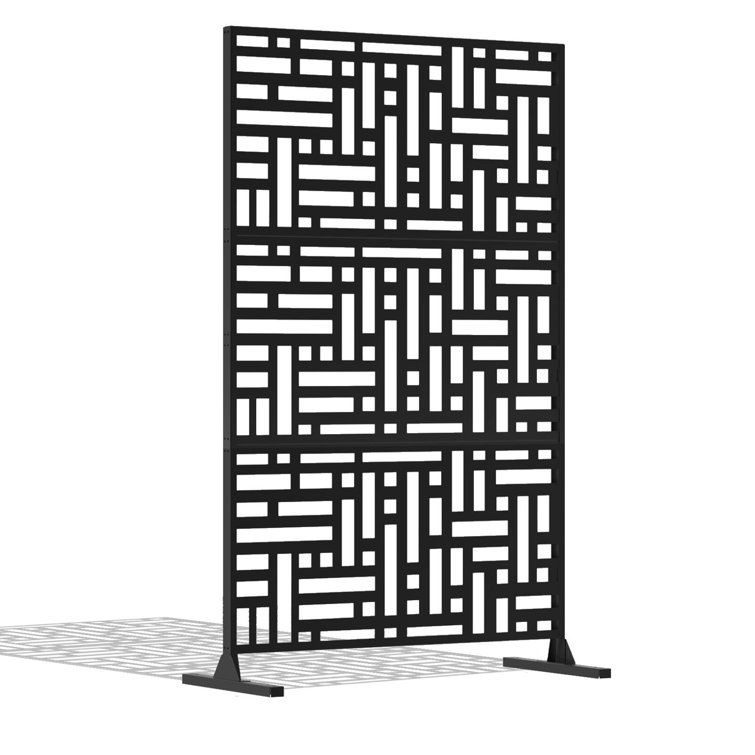 Outdoor Privacy Screen 6 Ft. H X 4 Ft. W Metal Privacy Screen Fence ... for 6Ft. H × 4 Ft. W Metal Privacy Screen Fence Panel Bamboo Leave Pattern