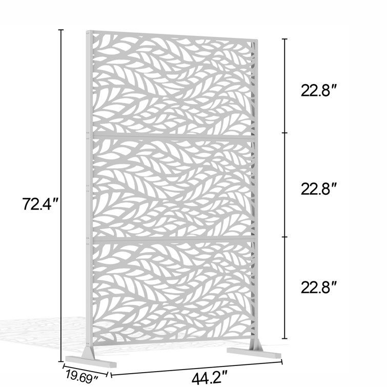 Outdoor Privacy Screen 6 Ft. H X 4 Ft. W Metal Privacy Screen Fence ... intended for 6Ft. H × 4 Ft. W Metal Privacy Screen Fence Panel Bamboo Leave Pattern