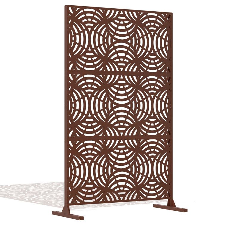 Outdoor Privacy Screen 6 Ft. H X 4 Ft. W Metal Privacy Screen Fence ... throughout 6Ft. H × 4 Ft. W Metal Privacy Screen Fence Panel Bamboo Leave Pattern