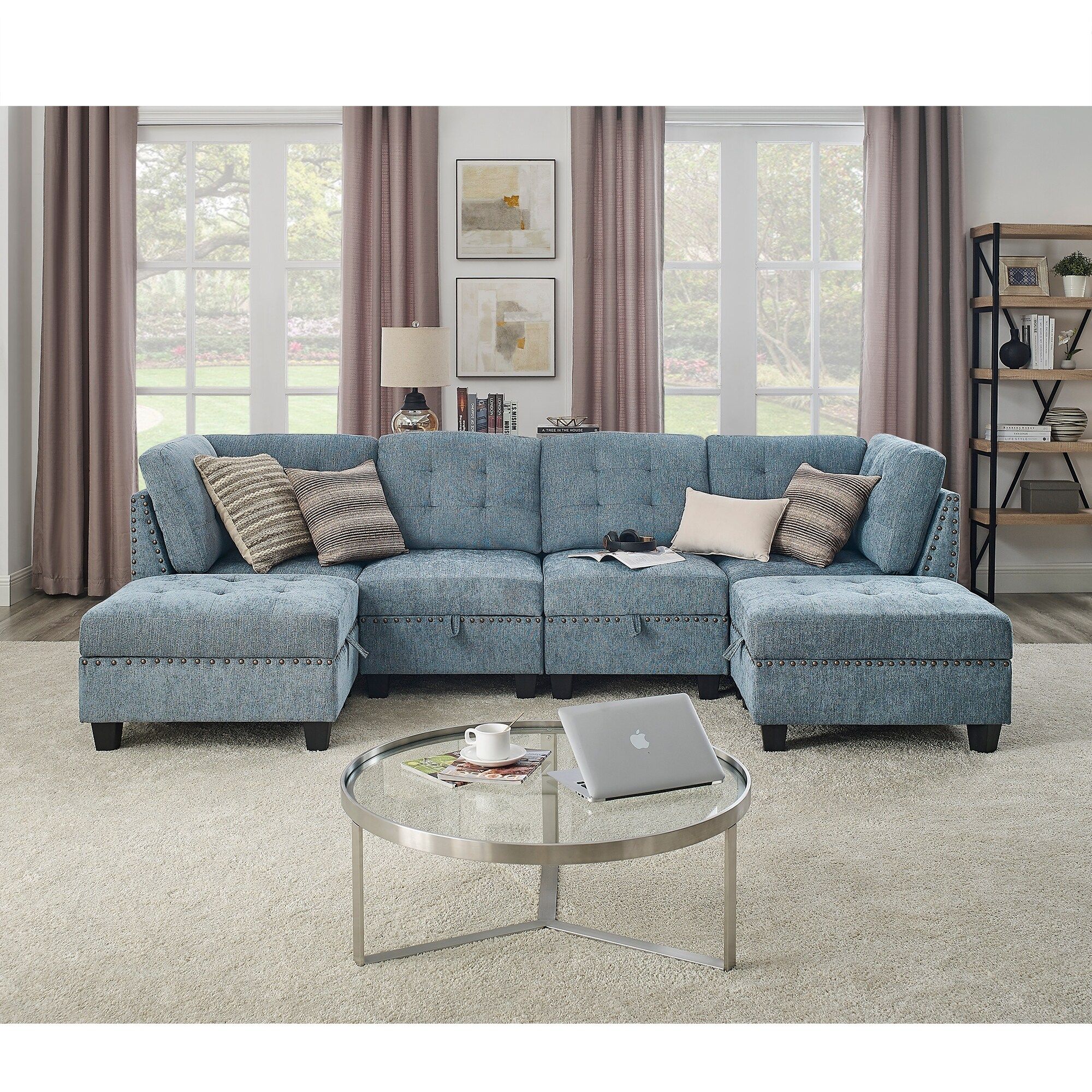 Oversized U-Shape Sectional Sofa W/ Ottoman, Livingroom Modular ... in Beyond Comfort Sectional Sofas and the Art of Living Room Design