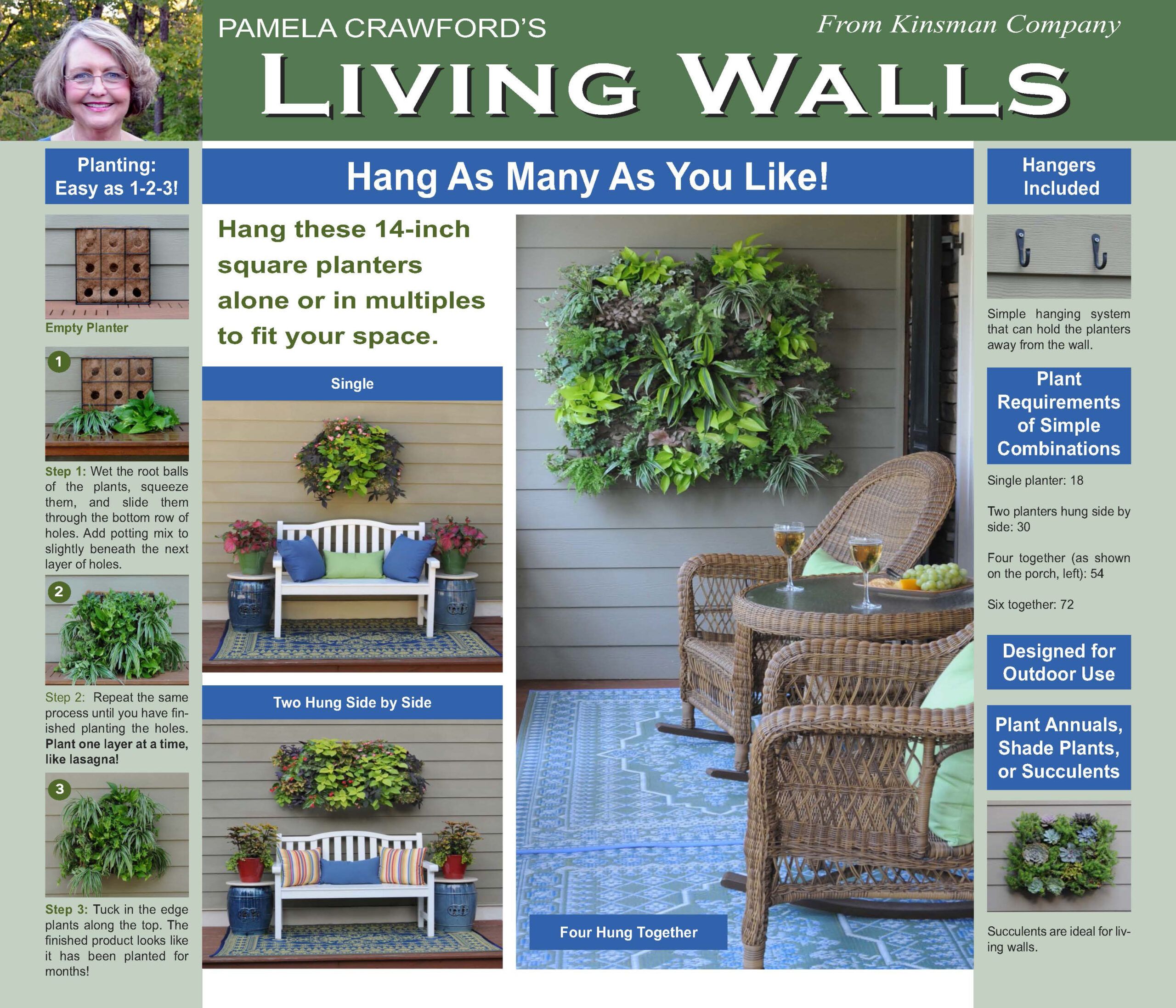 Pamela Crawford Garden Planters-Side Planting Containers-Garden Liners throughout Pamela Crawford Side Planting Baskets