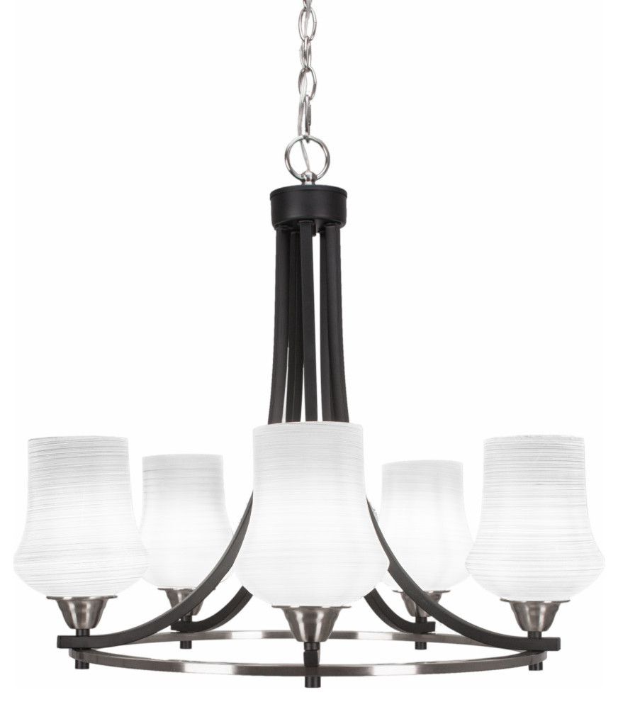 Paramount 5-Light Chandelier, Matte Black-Brushed Nickel, 5.5" Zilo ... with regard to Lighting Design Fundamentals Understanding the Quorum Odeon's Impact