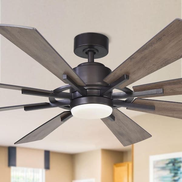 Parrot Uncle Oretha 60 In. Windmill 8-Blade Led Oil-Rubbed Bronze ... inside 60 In. Indoor/Outdoor Windmill 8-Blade Gold Ceiling Fan With Remote And Dc Motor