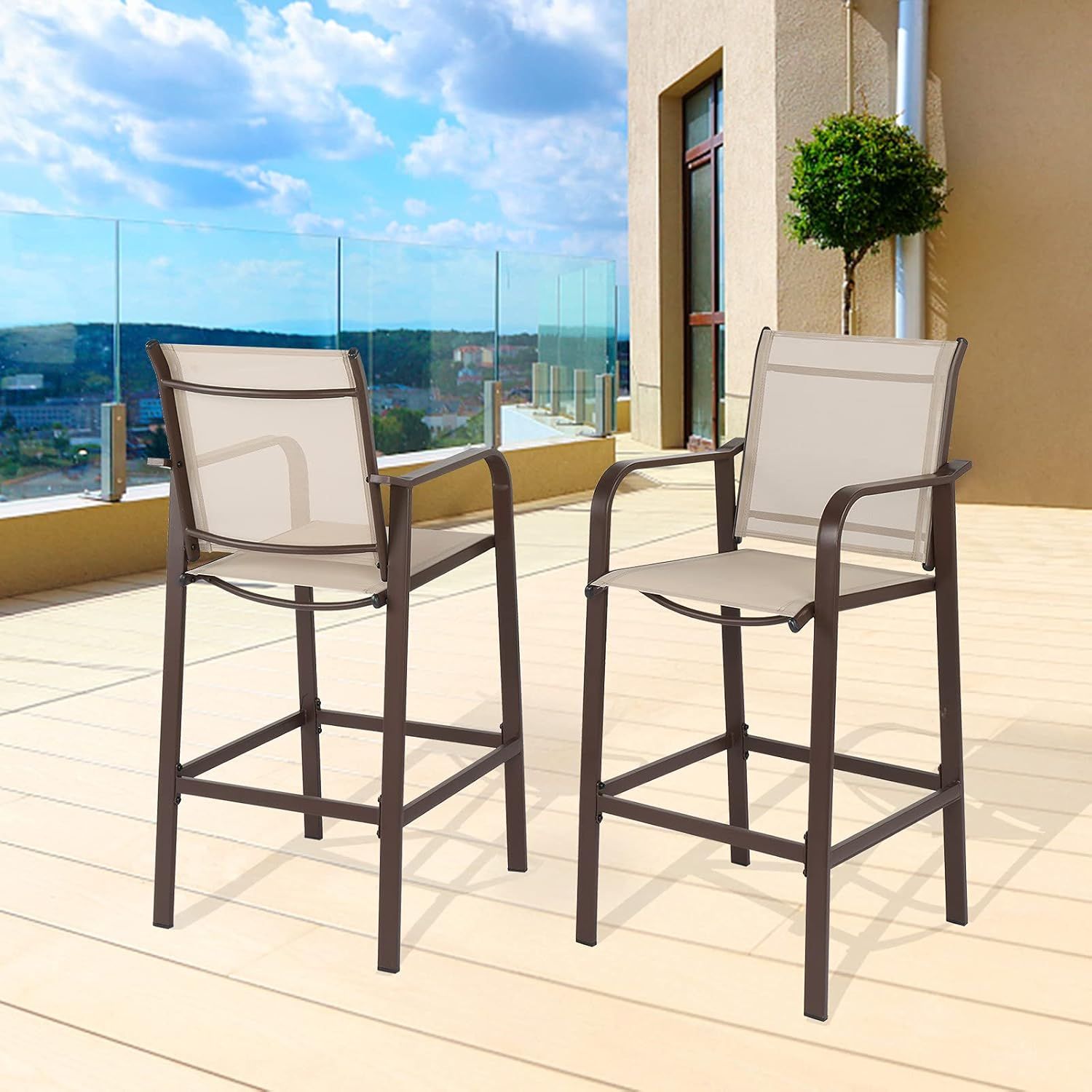 Patio Bar Stools Set Of 2 At Warren Livingston Blog inside Set Of 2 Outdoor Bar Stoolst Patio Bar Chair,Patio Furniture Set, Earth