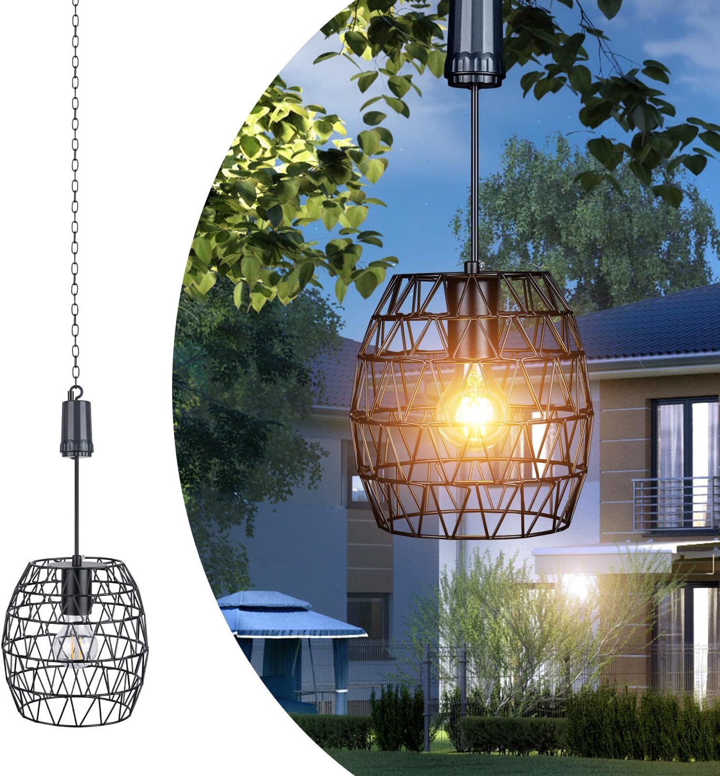 Pearlstar Battery Operated Outdoor Hanging Light €" Outdoor Indoor ... within Maintenance and Care Tips for Your White Vista Outdoor Chandelier