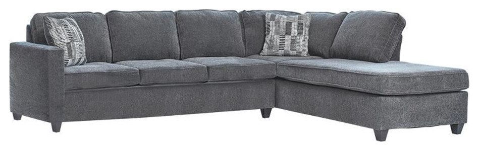 Pemberly Row 2-Piece Upholstered Cushion Back Sectional Dark Gray ... in Pemberly Row 2-Piece Upholstered Cushion Back Sectional Dark Gray