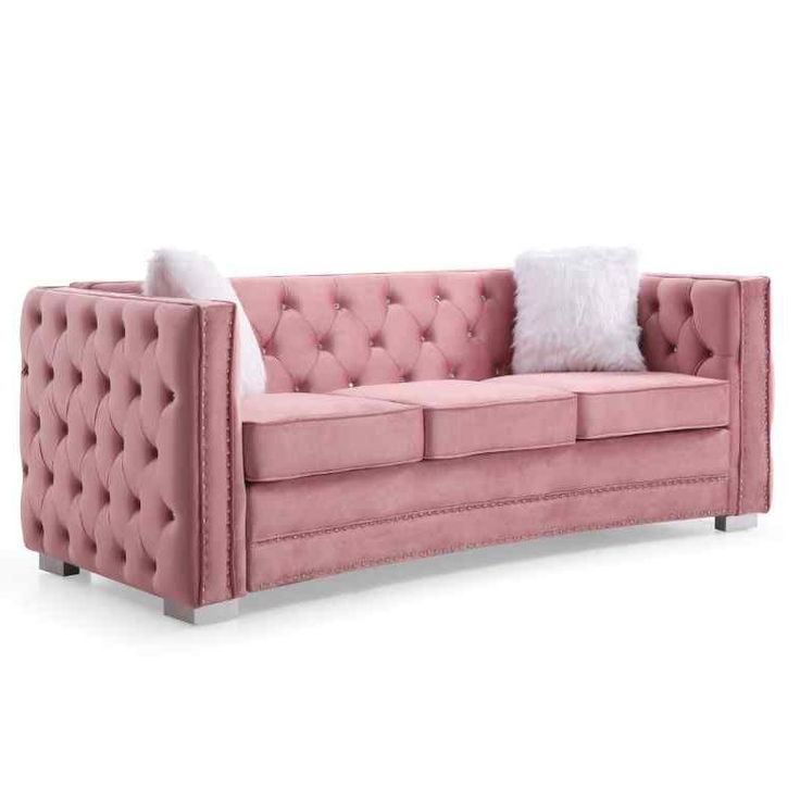 Pink Diamond Tufted Velvet Mid Century Modern Sofa with The Art of Tufting Examining the Diamond Pattern on the Divani Casa Sofa