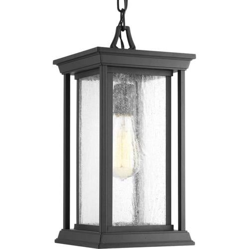 Progress Lighting Endicott Black Transitional Seeded Glass Lantern ... for Swansea 4-Light 36" Matte Black Transitional Outdoor Chandelier, Glass Shades