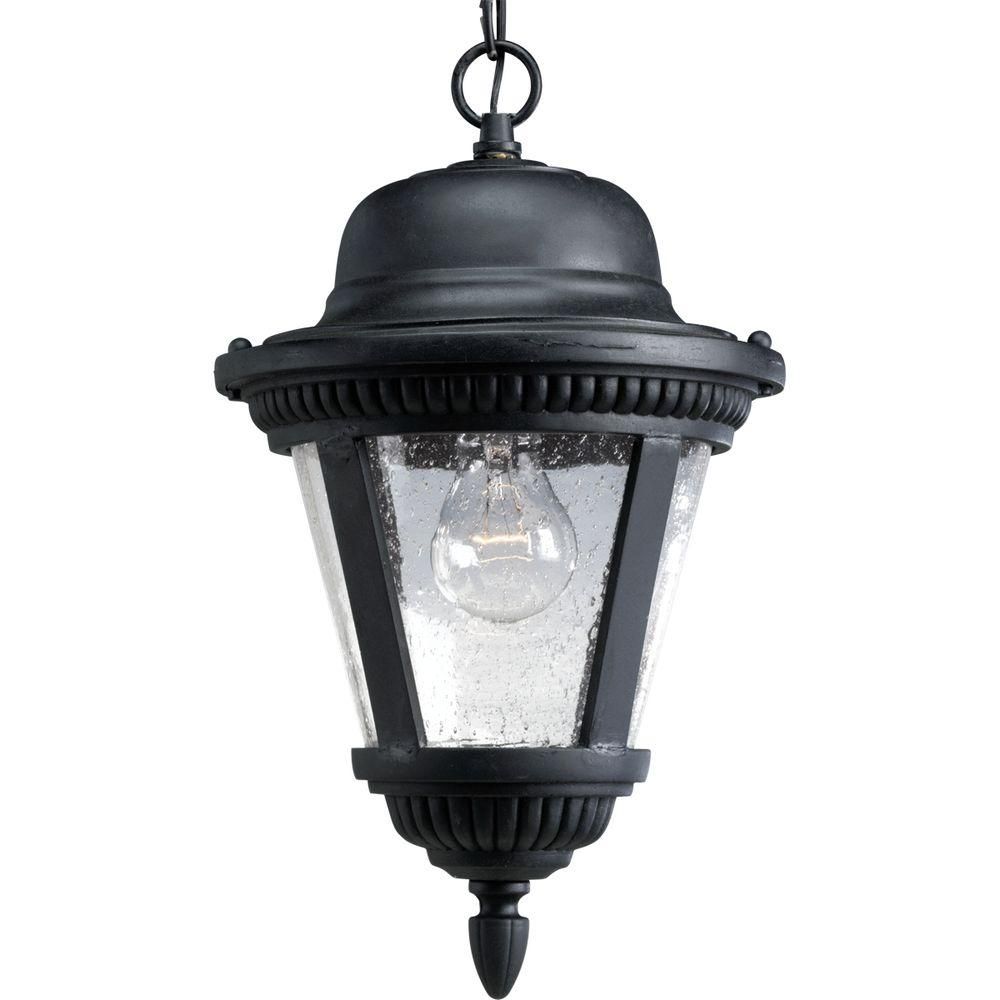 Progress Lighting Westport Collection Textured Black 1-Light Outdoor ... inside Spring Lake 1 Light Exterior Hanging Lamp, Matte Textured Black