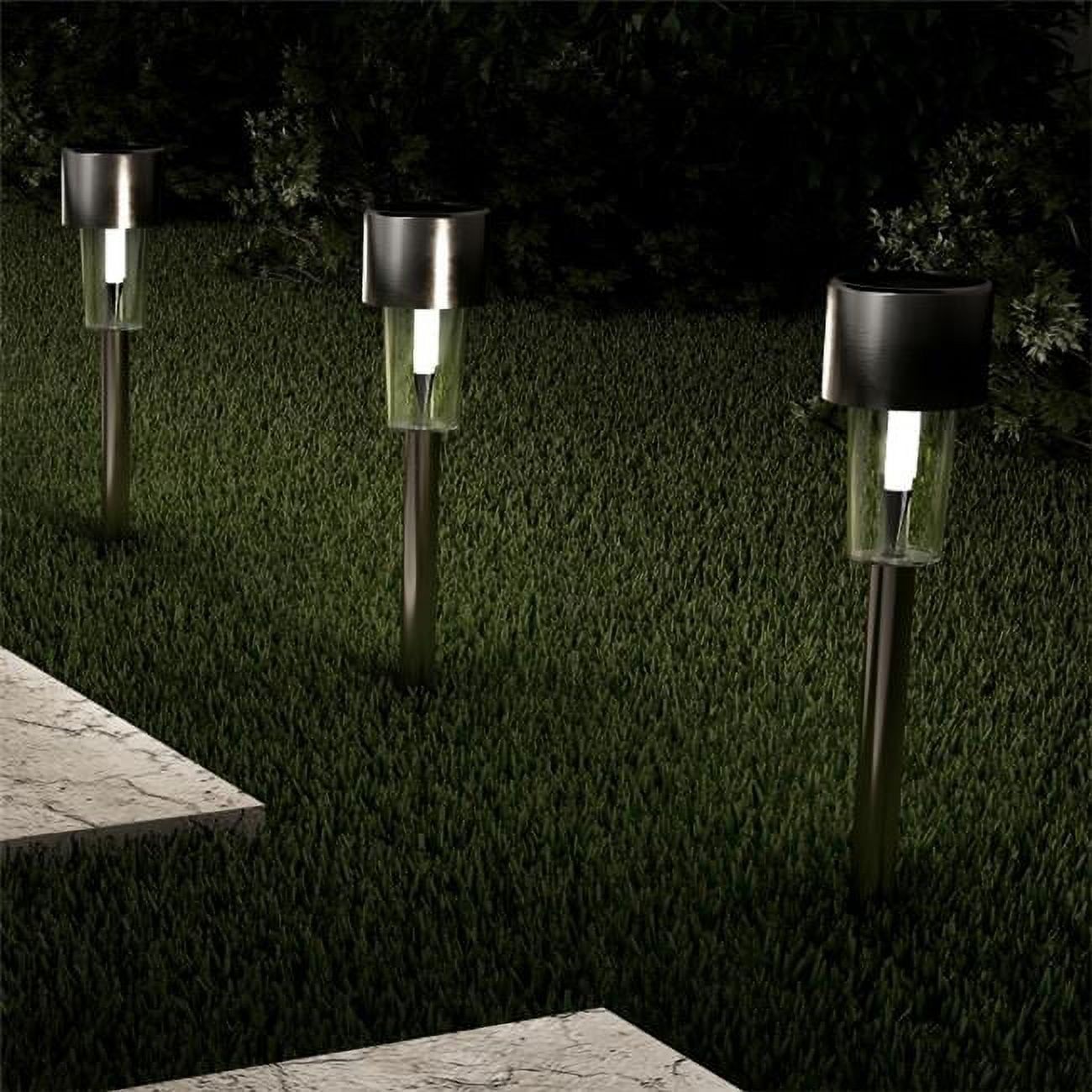 Pure Garden 50-Lg1067 Solar Path Lights-12.2 In. Stainless Steel ... throughout Solar Path Lights- 12.2" Stake Lighting Set Of 12 By Pure Garden, Bronze