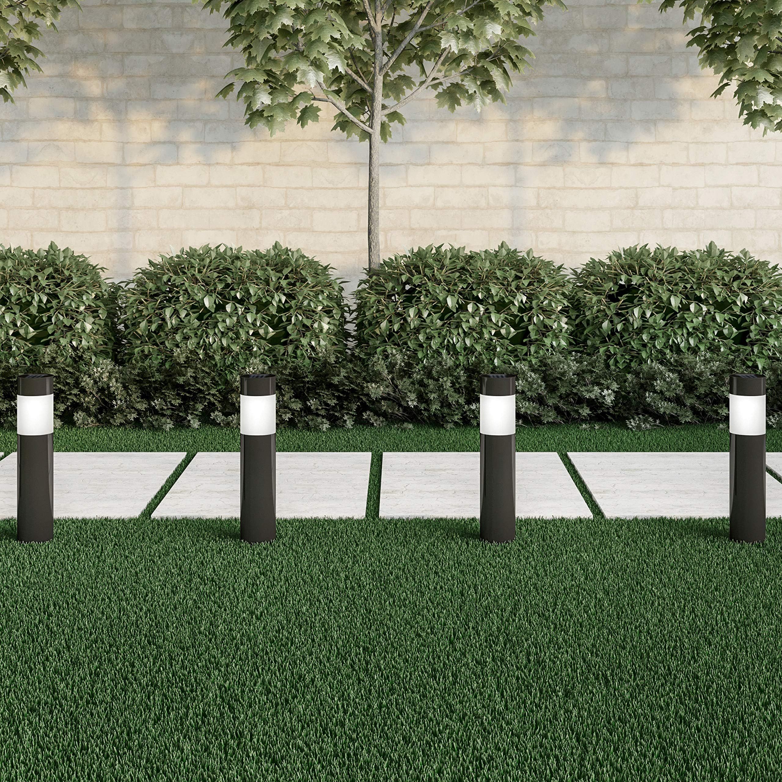 Pure Garden Solar Path Bollard Lights, Set Of 6-15&quot; Stainless Steel ... throughout The Sustainable Choice Exploring the Advantages of Solar Lighting