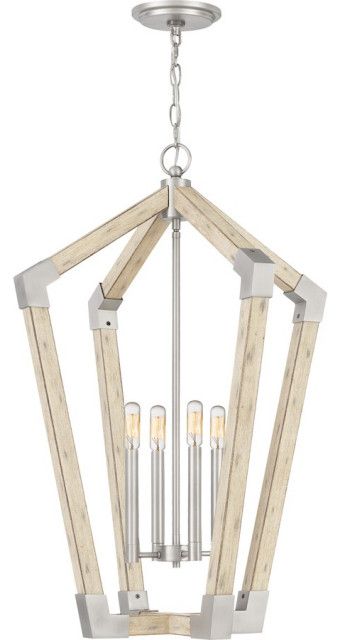 Quoizel Fable 4 Light Chandelier, Antique Nickel - Farmhouse - Pendant ... within From Unboxing to Installation Mastering the Fort Quinn Chandelier Process
