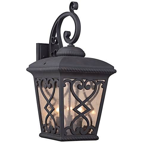 Quoizel Fort Quinn 23"H Marcado Black Outdoor Wall Light Quoizel ... regarding From Unboxing to Installation Mastering the Fort Quinn Chandelier Process