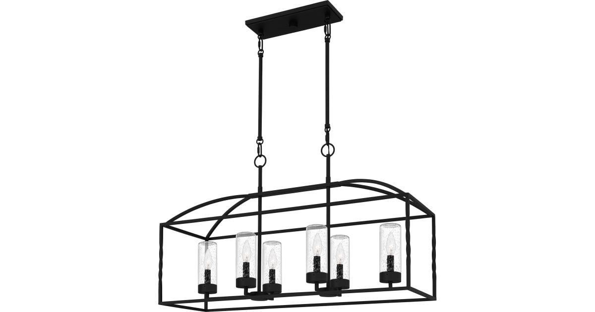 Quoizel Tha636Ek Thatcher 6 Light 37" Wide Taper Candle Linear ... pertaining to Thatcher 6 Light Outdoor Linear Chandelier, 22"Hx36.5"W