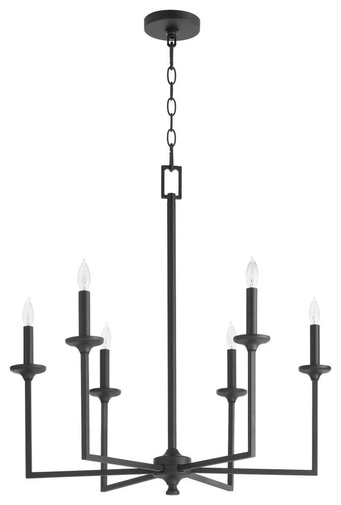 Quorum 6005-6-59 6-Light Chandelier, Matte Black - Transitional ... intended for Creating Ambiance The Role of the Odeon Chandelier in Your Home