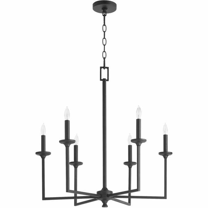 Quorum 6005-6-59 Eldorado Modern Matte Black Hanging Chandelier - Qrm ... with regard to Lighting Choices for the Quorum Gentry Chandelier Maximizing Ambiance and Style