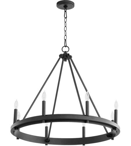 Quorum 611-8-69 Aura 8 Light 28 Inch Noir Chandelier Ceiling Light with Matte Black Elegance Mastering the Art of Decorating with the Quorum Gentry
