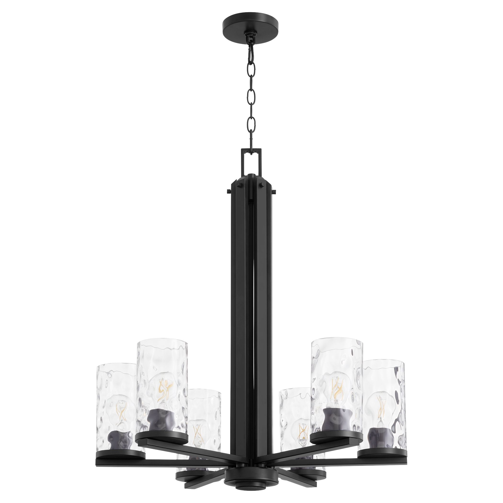 Quorum 6111-6-59 Steinway 6 Light 25 Inch Matte Black Chandelier ... for Lighting Choices for the Quorum Gentry Chandelier Maximizing Ambiance and Style