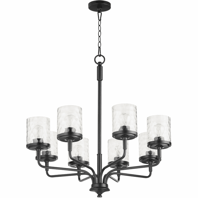 Quorum 617-8-59 Starky Contemporary Matte Black Chandelier Light - Qrm ... in Matte Black Elegance Mastering the Art of Decorating with the Quorum Gentry