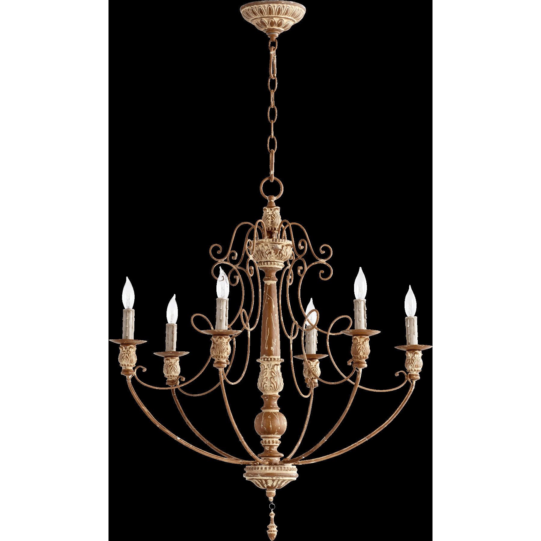 Quorum Salento 6 Light Chandelier & Reviews | Wayfair within Quorum Gentry 6-Light Wet Chandelier, Matte Black/Clear, 70-6-59