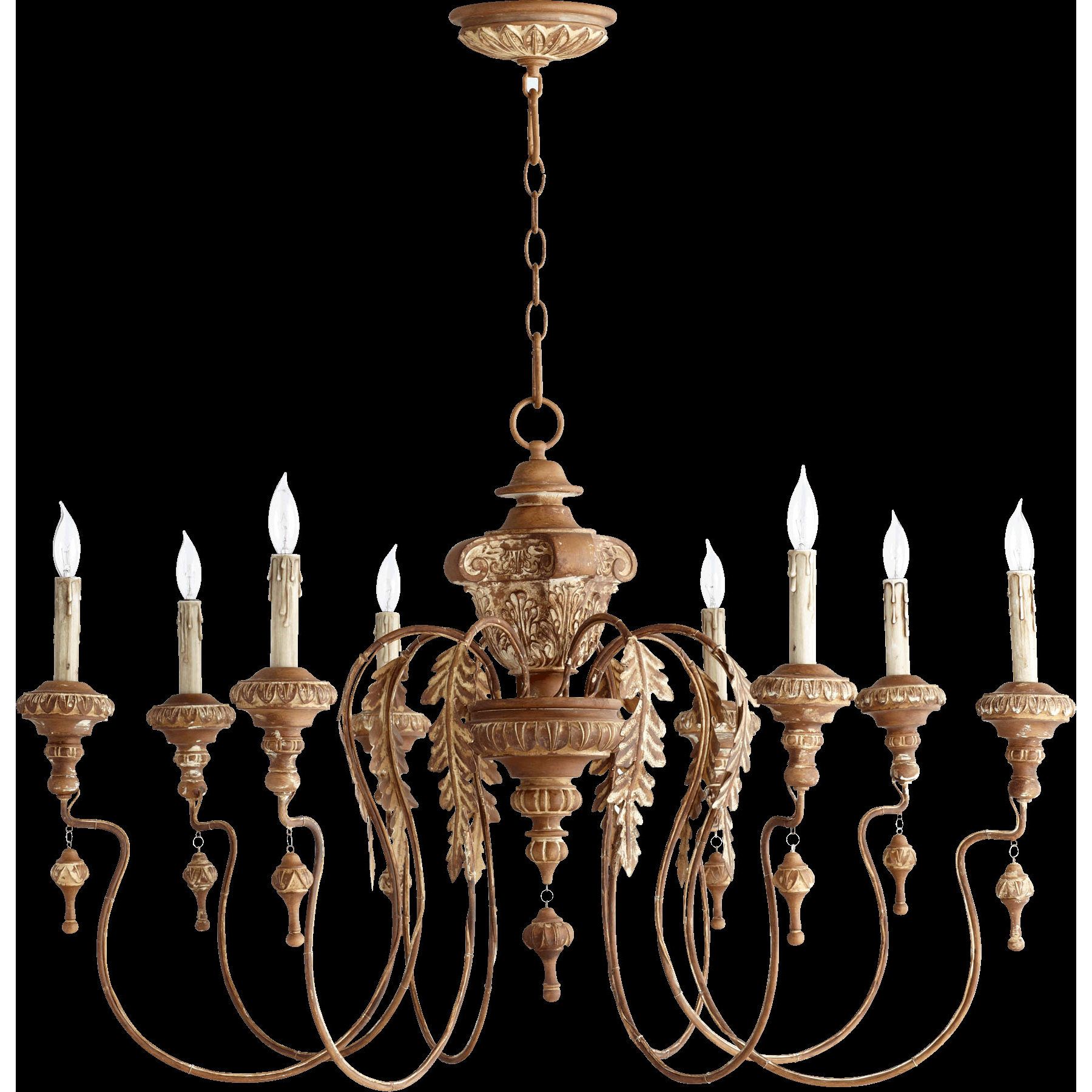 Quorum Salento 8 Light Candle Chandelier & Reviews | Wayfair for Quorum Gentry 8-Light Wet Chandelier, Matte Black, 70-8-59