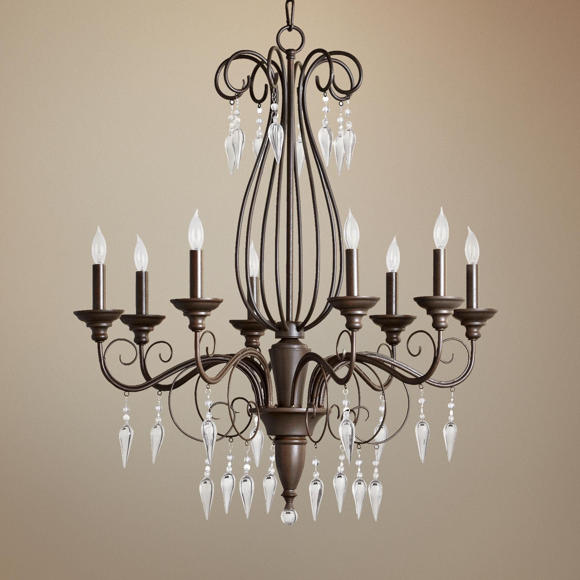 Quorum Vesta 8-Light 29" Wide Oiled Bronze Chandelier - #W5204 | Lamps ... in Matte Black Elegance Mastering the Art of Decorating with the Quorum Gentry