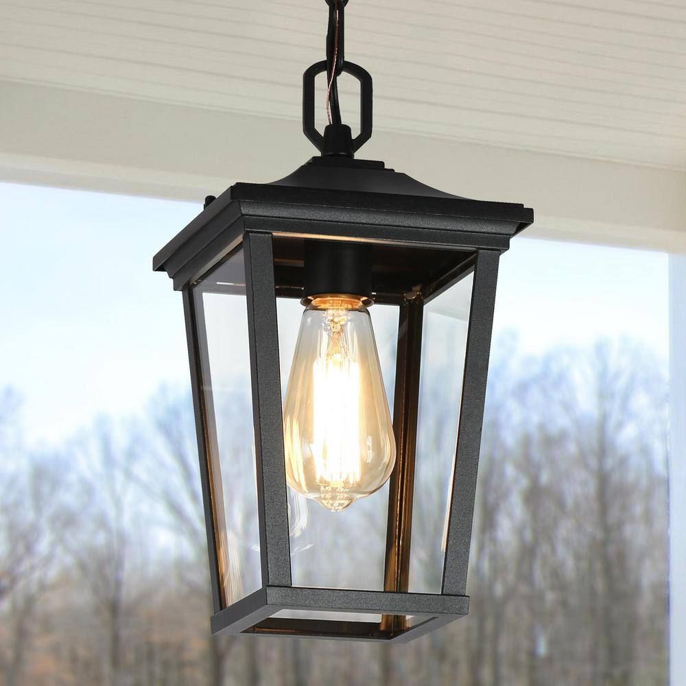 Reviews For Lnc Modern Black Outdoor Pendant 1-Light Coastal Hanging ... within Outdoor Pendant 1-Light